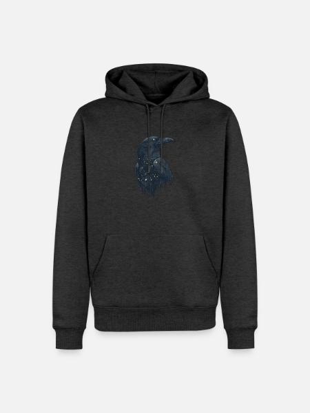 Raven - Men’s Premium Organic Hoodie - heather anthracite