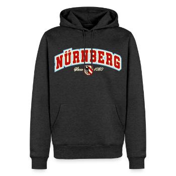 NÜRNBERG - Männer Premium Bio Hoodie - Anthrazit meliert - Vorne - Thijin (182cm)