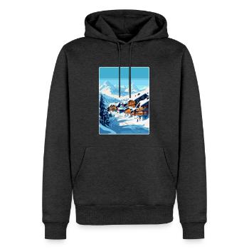 Val Thorens Frankreich Vintage Reiseplakat Souvenir - Männer Premium Bio Hoodie - Anthrazit meliert - Vorne - Thijin (182cm)
