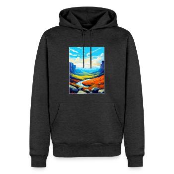 High Cup Nick Cumbria Affiche de voyage vintage WPA - Sweat à capuche Premium bio Homme - anthracite chiné - Devant - Thijin (182cm)