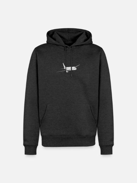 Flugzeug - Männer Premium Bio Hoodie - Anthrazit meliert