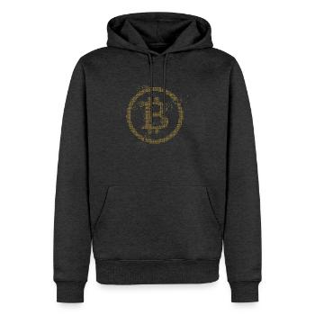 Bitcoin - Sweat à capuche Premium bio Homme - anthracite chiné - Devant - Thijin (182cm)