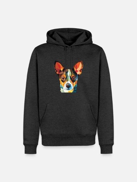 Ratterrier-Hunderasse Aquarell-Illustration - Männer Premium Bio Hoodie - Anthrazit meliert