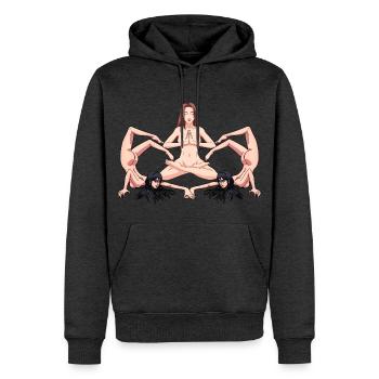 Yoga Érotique Femmes Nues Nues Yoga Yogi - Sweat à capuche Premium bio Homme - anthracite chiné - Devant - Thijin (182cm)