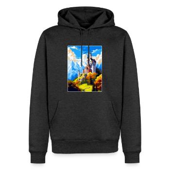 Schloss Neuschwanstein Deutschland Reiseplakat WPA - Männer Premium Bio Hoodie - Anthrazit meliert - Vorne - Thijin (182cm)