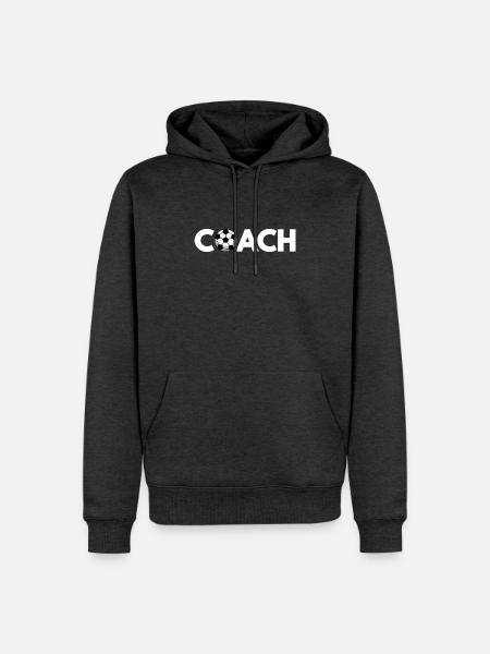 Coach Fussball Trainer Fussballtrainer - Männer Premium Bio Hoodie - Anthrazit meliert