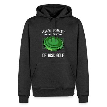 frisbee - Sweat à capuche Premium bio Homme - anthracite chiné - Devant - Thijin (182cm)