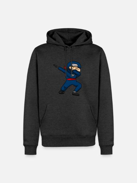Ninja - Männer Premium Bio Hoodie - Anthrazit meliert