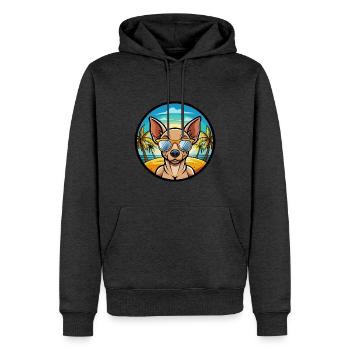 Mexikanische haarlose Hunderasse Cartoon Sonnenbrille Strand - Männer Premium Bio Hoodie - Anthrazit meliert - Vorne - Thijin (182cm)