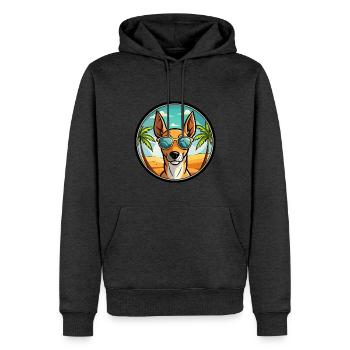 Podenco Ibizenco Hunderasse Cartoon Sonnenbrille Strand - Männer Premium Bio Hoodie - Anthrazit meliert - Vorne - Thijin (182cm)