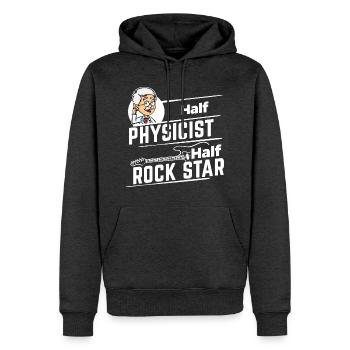 Half Physicist, half Rock Star - Physiker Gitarre - Männer Premium Bio Hoodie - Anthrazit meliert - Vorne - Thijin (182cm)