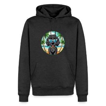 Schwarze russische Terrier Hunderasse Cartoon Sonnenbrille - Männer Premium Bio Hoodie - Anthrazit meliert - Vorne - Thijin (182cm)