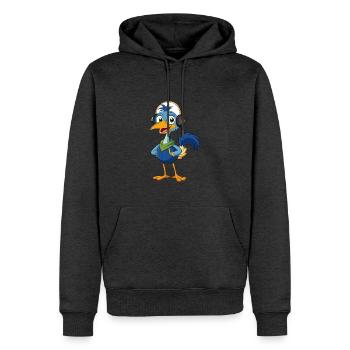 Emu Lustige Zeichentrickfigur Kopfhörermusik - Männer Premium Bio Hoodie - Anthrazit meliert - Vorne - Thijin (182cm)