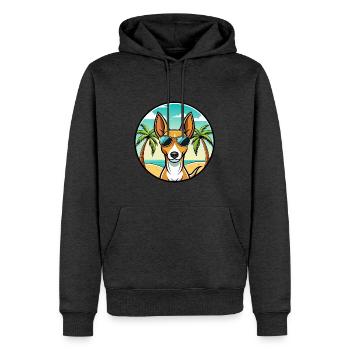 Podenco Canario Hunderasse Cartoon Sonnenbrille Strand - Männer Premium Bio Hoodie - Anthrazit meliert - Vorne - Thijin (182cm)