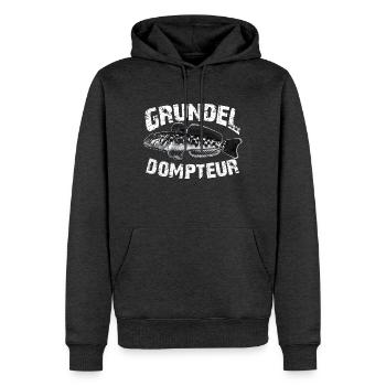 Grundeln fischen angeln - Männer Premium Bio Hoodie - Anthrazit meliert - Vorne - Thijin (182cm)