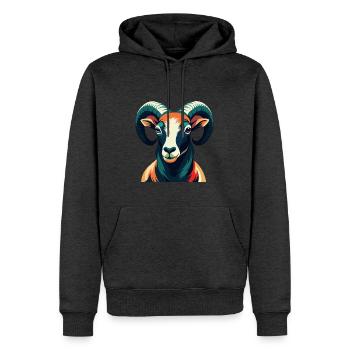 Ram Cartoon Character Colorful Pet Animal - Men’s Premium Organic Hoodie - heather anthracite - Front - Thijin (182cm)