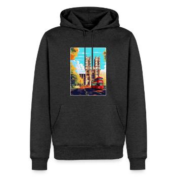 Westminster Abbey London England Großbritannien Reiseplakat - Männer Premium Bio Hoodie - Anthrazit meliert - Vorne - Thijin (182cm)