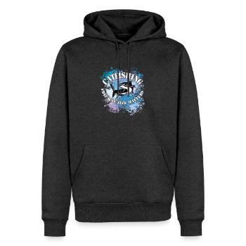 Wels Waller fischen Wels auf Farbklecksen - Männer Premium Bio Hoodie - Anthrazit meliert - Vorne - Thijin (182cm)