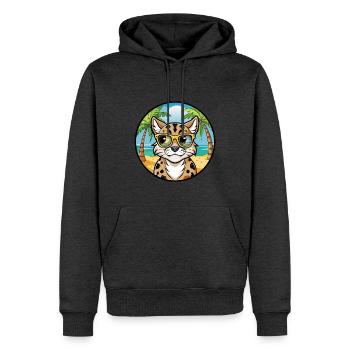Australische gefleckte Nebelkatzenrasse Cartoon Beach - Männer Premium Bio Hoodie - Anthrazit meliert - Vorne - Thijin (182cm)