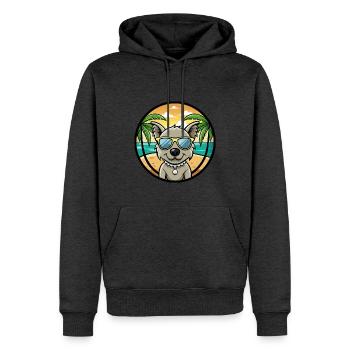 Pumi Hunderasse Cartoon Sonnenbrille Strand - Männer Premium Bio Hoodie - Anthrazit meliert - Vorne - Thijin (182cm)