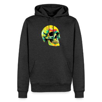 Totenkopf - Männer Premium Bio Hoodie - Anthrazit meliert - Vorne - Thijin (182cm)