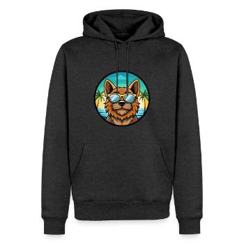 Griffon Bruxellois Hunderasse Cartoon Sonnenbrille - Männer Premium Bio Hoodie - Anthrazit meliert - Vorne - Thijin (182cm)