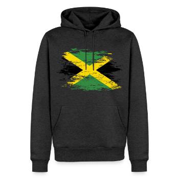 Drapeau de la Jamaïque utilisé - Sweat à capuche Premium bio Homme - anthracite chiné - Devant - Thijin (182cm)