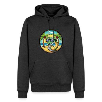 Schlange Lustige Cartoon Sommer Strand Sonnenbrille Cool - Männer Premium Bio Hoodie - Anthrazit meliert - Vorne - Thijin (182cm)