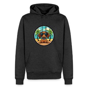 Miniature Dachshund Dog Breed Cartoon Sunglasses - Men’s Premium Organic Hoodie - heather anthracite - Front - Thijin (182cm)