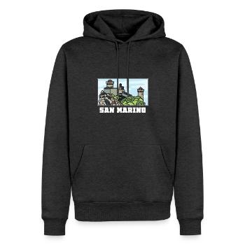 Winzige San Marino Festungsstadt - Männer Premium Bio Hoodie - Anthrazit meliert - Vorne - Thijin (182cm)