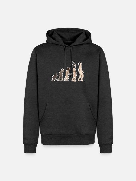 évolution - Sweat à capuche Premium bio Homme - anthracite chiné