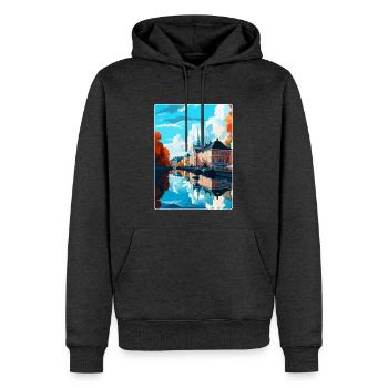 Karlstad Schweden Vintage Reiseplakat Souvenir WPA - Männer Premium Bio Hoodie - Anthrazit meliert - Vorne - Thijin (182cm)