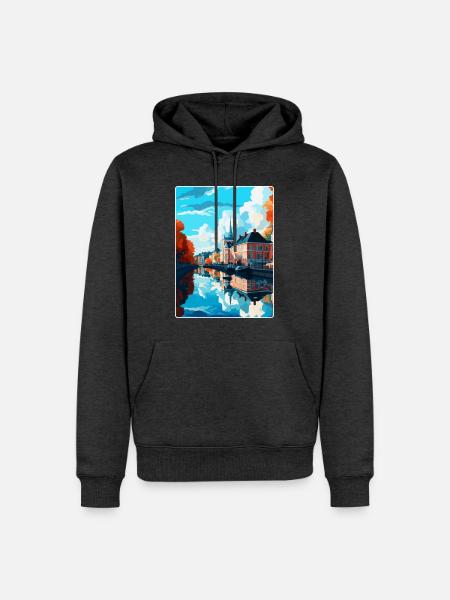 Karlstad Schweden Vintage Reiseplakat Souvenir WPA - Männer Premium Bio Hoodie - Anthrazit meliert