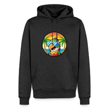 Perroquet Drôle Dessin Animé Plage Été Lunettes De Soleil Cool - Sweat à capuche Premium bio Homme - anthracite chiné - Devant - Thijin (182cm)