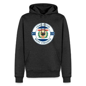 Charleston West Virginia Flagge USA Souvenir Logo - Männer Premium Bio Hoodie - Anthrazit meliert - Vorne - Thijin (182cm)