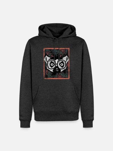 Kletterfreudiger Lemur Regenwald - Männer Premium Bio Hoodie - Anthrazit meliert