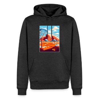 Uluṟu Kata Tjuṯa Nationalpark Reiseplakat - Männer Premium Bio Hoodie - Anthrazit meliert - Vorne - Thijin (182cm)