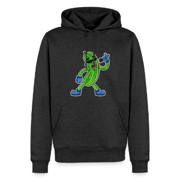 Gurke singt lustige Illustration Gemüse Geschenk - Männer Premium Bio Hoodie - Anthrazit meliert - Vorne - Thijin (182cm)