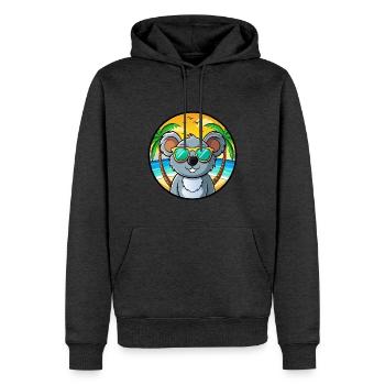 Koala Lustige Cartoon Sommer Strand Sonnenbrille Cool - Männer Premium Bio Hoodie - Anthrazit meliert - Vorne - Thijin (182cm)
