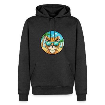 Australische gefleckte Nebelkatzenrasse Cartoon Beach - Männer Premium Bio Hoodie - Anthrazit meliert - Vorne - Thijin (182cm)