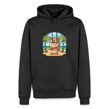 Biber Lustige Cartoon Sommer Strand Sonnenbrille - Männer Premium Bio Hoodie - Anthrazit meliert - Vorne - Thijin (182cm)