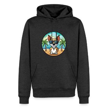 Decker Rat Terrier Hunderasse Cartoon Sonnenbrille - Männer Premium Bio Hoodie - Anthrazit meliert - Vorne - Thijin (182cm)