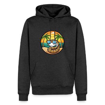 Schlange Lustige Cartoon Sommer Strand Sonnenbrille Cool - Männer Premium Bio Hoodie - Anthrazit meliert - Vorne - Thijin (182cm)