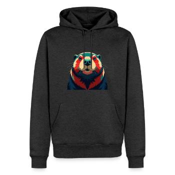 Biber Cartoon Figur Buntes Haustier Tier - Männer Premium Bio Hoodie - Anthrazit meliert - Vorne - Thijin (182cm)