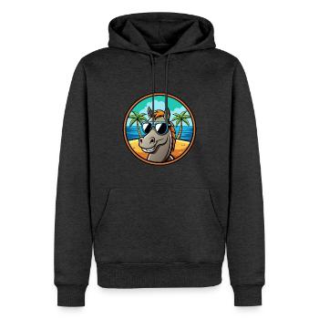 Cheval Drôle Dessin Animé Plage D’été Lunettes De Soleil Cool - Sweat à capuche Premium bio Homme - anthracite chiné - Devant - Thijin (182cm)