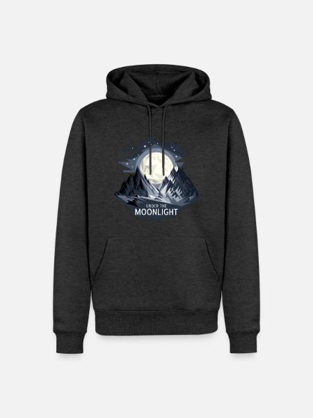 Under The Moonlight - Men’s Premium Organic Hoodie - heather anthracite