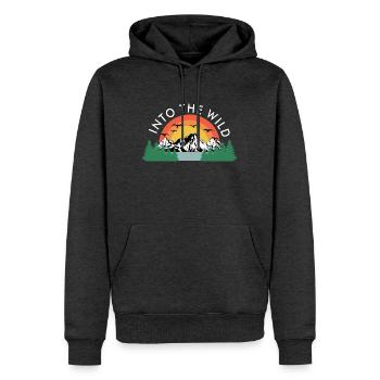 Dans la randonnée de randonnée des grimpeurs sauvages - Sweat à capuche Premium bio Homme - anthracite chiné - Devant - Thijin (182cm)