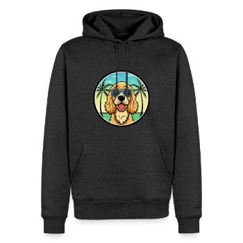 Englischer Cocker Spaniel Hunderasse Cartoon Beach - Männer Premium Bio Hoodie - Anthrazit meliert - Vorne - Thijin (182cm)