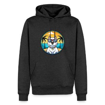 Dogue Argentino Chien Race Dessin Animé Lunettes De Soleil Plage - Sweat à capuche Premium bio Homme - anthracite chiné - Devant - Thijin (182cm)