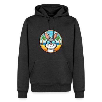 Kaninchen Lustige Cartoon Sommer Strand Sonnenbrille Cool - Männer Premium Bio Hoodie - Anthrazit meliert - Vorne - Thijin (182cm)